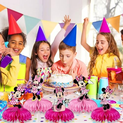 Minnie Birthday Honeycomb Centerpieces 9Pcs