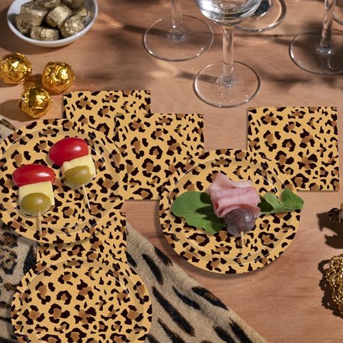 140PCS Leopard Print Party Decorations Set for 20 Guests