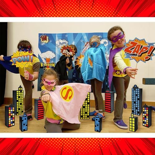 12 Pcs Hero Party Favor Boxes with Mixed Sizes