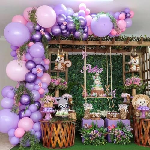 Pink and Purple Party Balloons 50Pcs 12 Inch