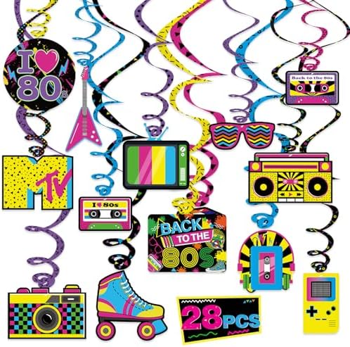 Bessmoso 28PCS 80s Party Decorations
