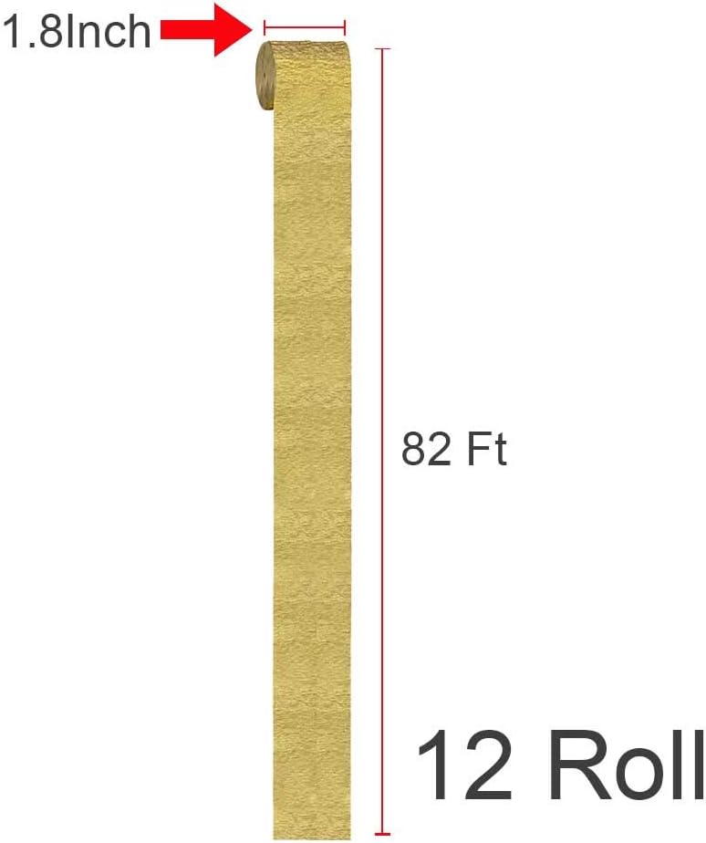81 Feet Green Gold Sage Crepe Paper Streamers 6 Rolls