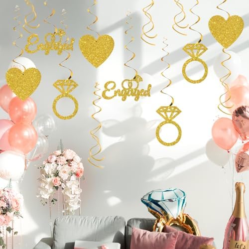 Maicaiffe Were Engaged Hanging Swirl Decorations 14 Pcs