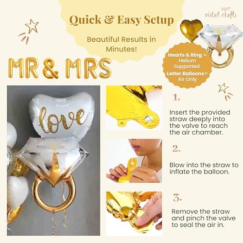Vidal Crafts Gold Engagement Party Decorations