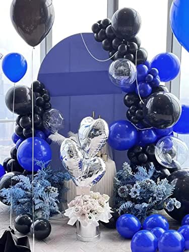 FOTIOMRG 12 Inch Royal Blue Balloons 50 Pack with Ribbon