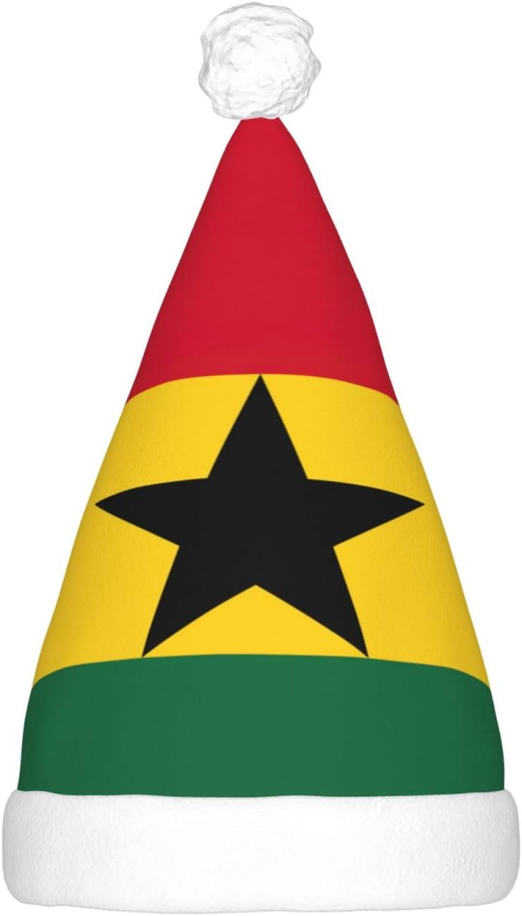 Ghana Flag Christmas Hat with LED Lights