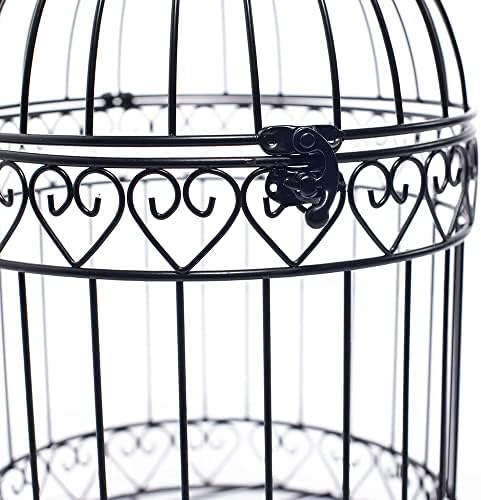 Andersons Decorative Black Wire Birdcage Wedding Centerpiece