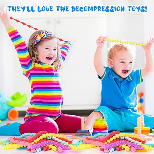 Chivao 100 Pack Stretchy Fidget Toy Worm Set