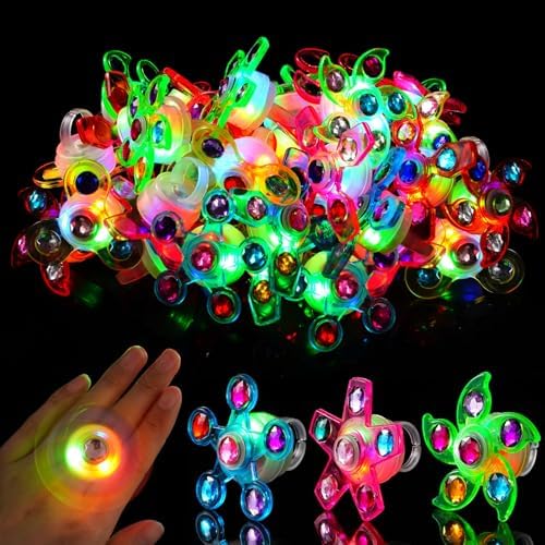 24 Pack Light Up Fidget Rings for Kids Halloween Party Favors