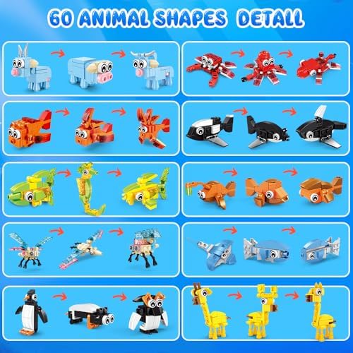 HOGOKIDS 20 Pack Animal Building Blocks Set