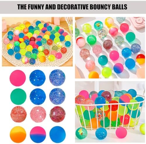 100pcs Colorful Elastic Bouncy Balls for Kids
