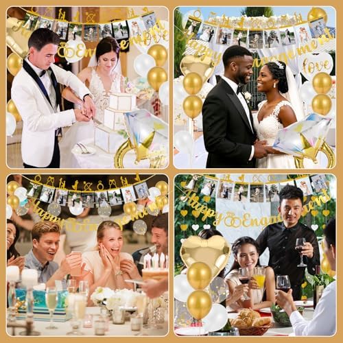 Gold Engagement Congratulations Decor Set