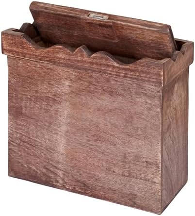 Wedding Card Box with Slit and Lock - Walnut