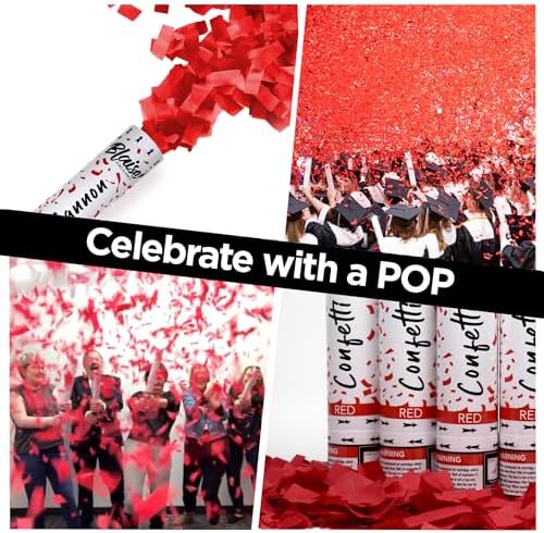 Blaise Pyro Party Red Confetti Poppers 6 Pack