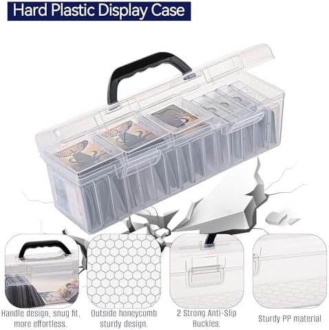 JEPISADI Trading Card Storage Box with 18 Independent Compartments