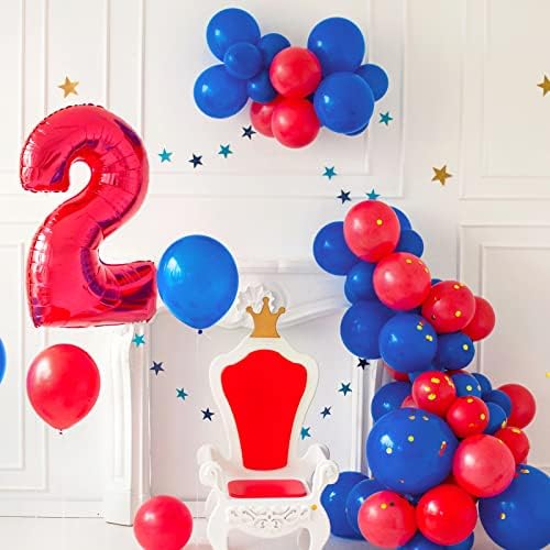 FOTIOMRG 12 Inch Royal Blue Balloons 50 Pack with Ribbon