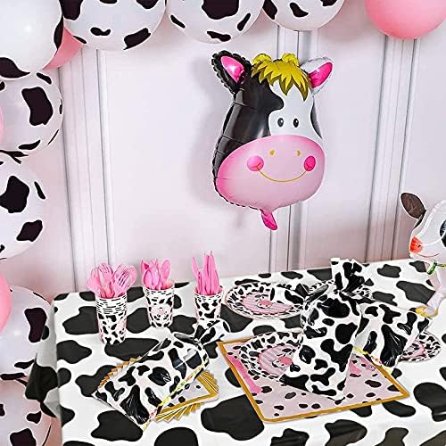 2 Pcs Cow Print Tablecloth for Farm Party Supplies