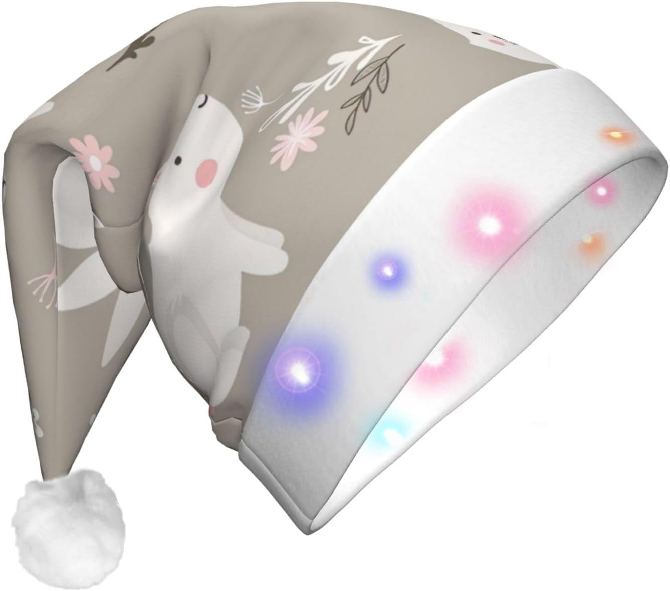 Easter Bunny Christmas Hat with LED Lights