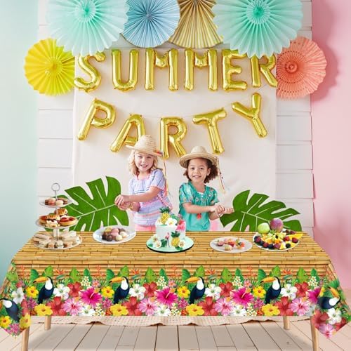 Dvaorc 4 Pack Tropical Luau Tablecloths