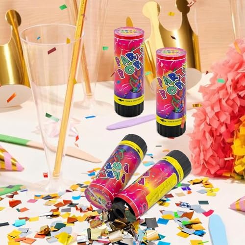 24 Pack Multicolor Confetti Poppers for Parties