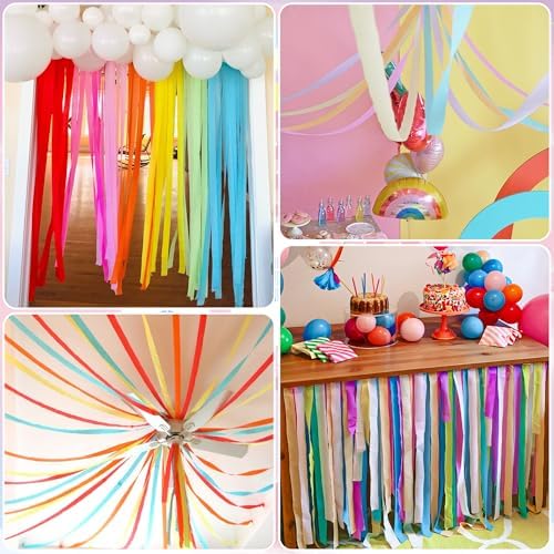 Oun Nana Crepe Paper Streamers 12 Rolls Pastel Rainbow