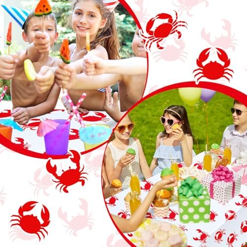Juexica 2 Pcs 54 x 108 Inch Crab Tablecloth for Parties