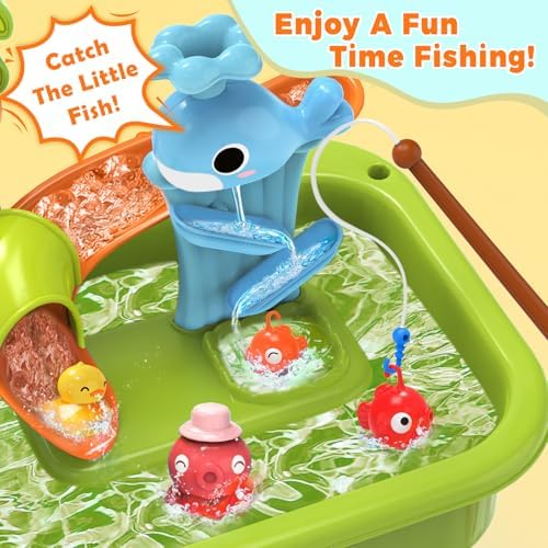 Water Table for Toddlers 1-3 with Pump and Fishing Game