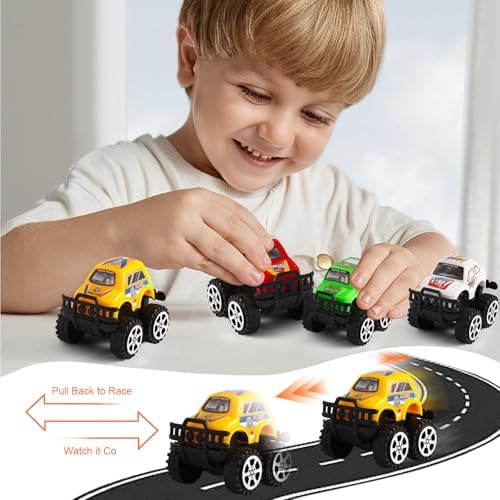Manmel 12 Pack Pull Back Monster Trucks for Kids