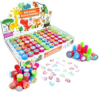 TINYMILLS 60 Pcs Animals Stampers for Kids