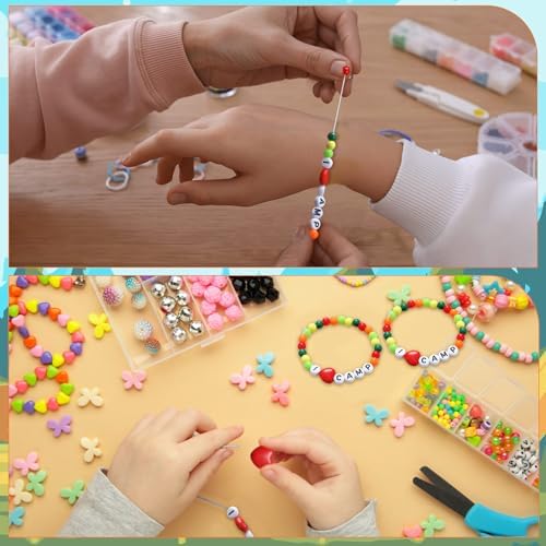 Tondiamo 36 Sets Camp Beaded Bracelet Craft Kit