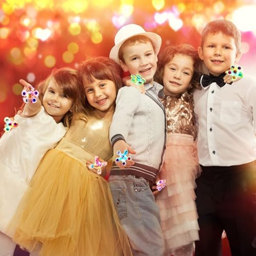 24 Pack Light Up Fidget Rings for Kids Halloween Party Favors