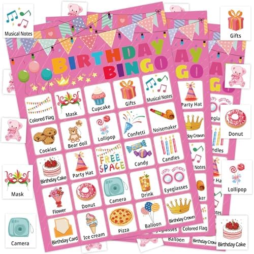 Birthday Bingo Game for 24 Players