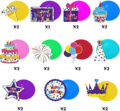 Outus 30 Pcs Birthday Foil Streamer Decorations