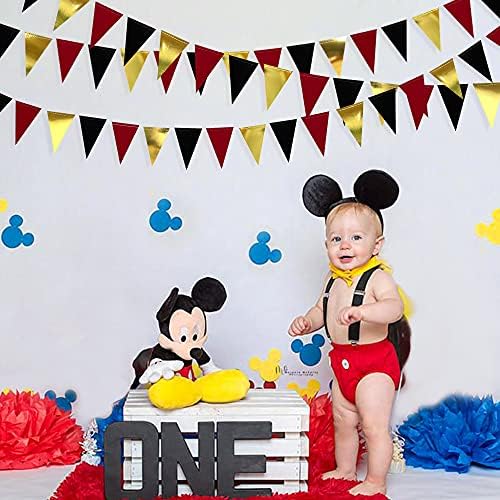 30 Ft Red Black Gold Party Banner Garland Decor