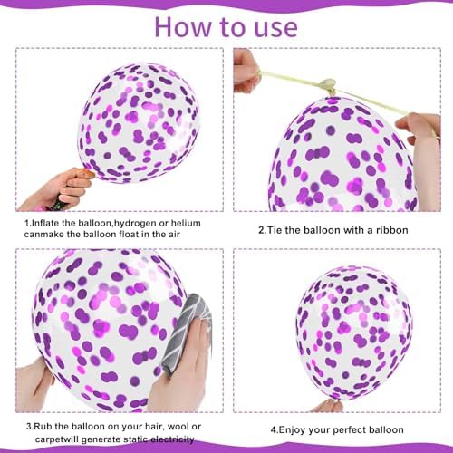 Biapian 50PCS 12 Inch Pink Purple Balloons Set