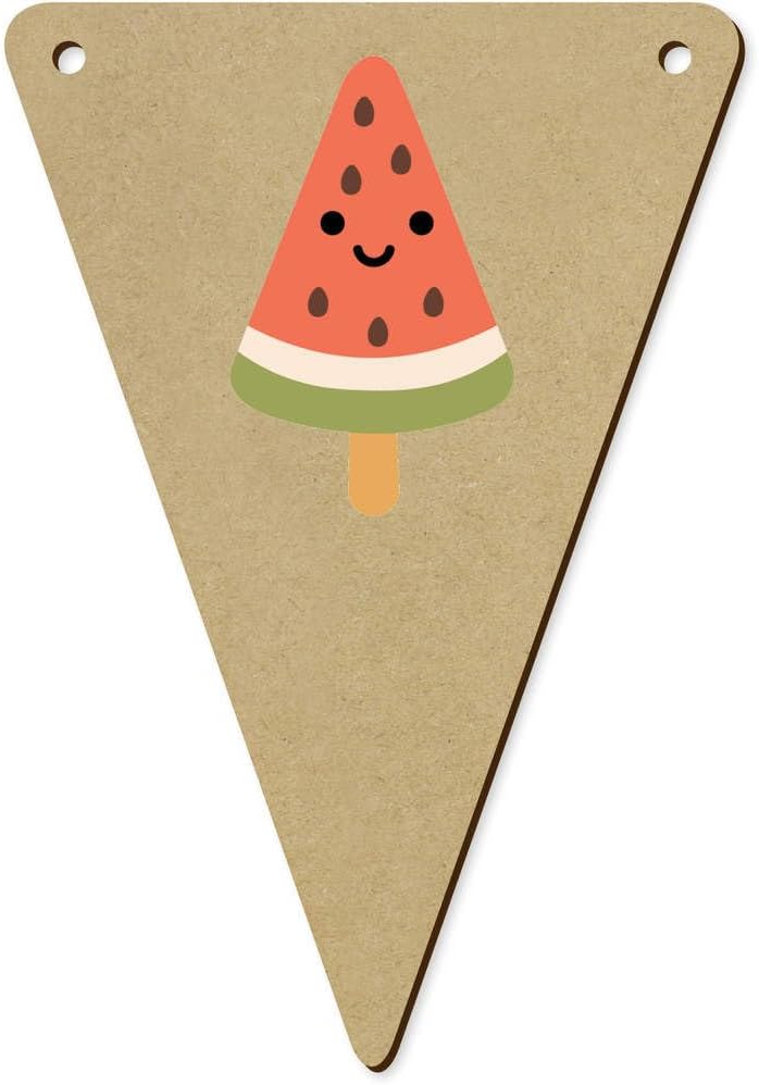 Azeeda 5 x 140mm Water Melon Ice Cream Wooden Bunting Flags