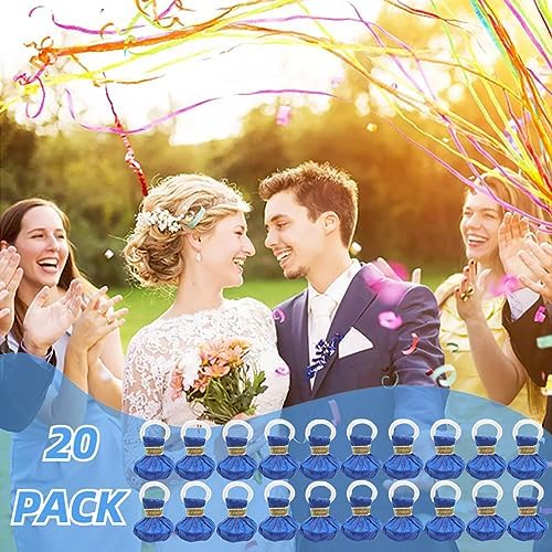 20 Pack No Mess Streamers for Birthday Wedding Party Celebration Blue