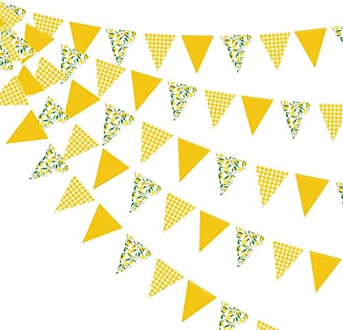 44 Ft Lemon Theme Bunting Banner Garland for Parties