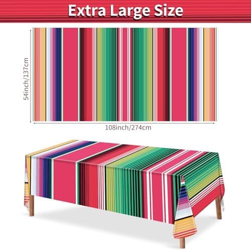 Hxezoc 3 Pack Mexican Striped Tablecloths 54x108 Inch