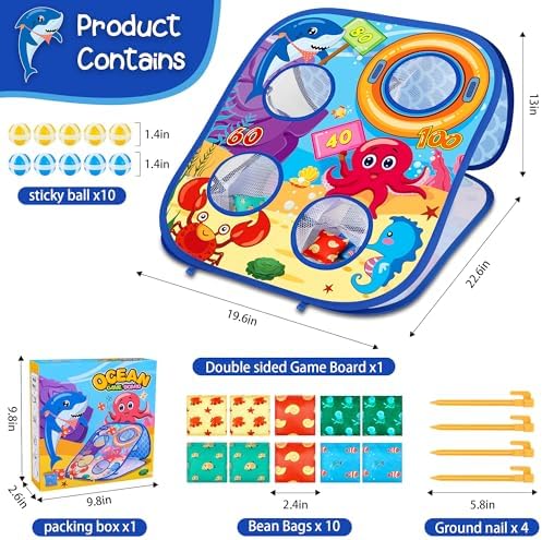 Animal Bean Bag Toss Game Set Outdoor Family Party Toy