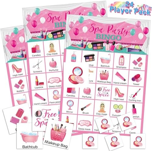 Liliful 35 Pcs Spa Party Bingo Set for 24 Players