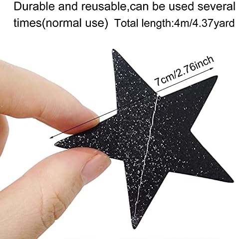 Honbay 2PCS Double Side Glitter Star Garland