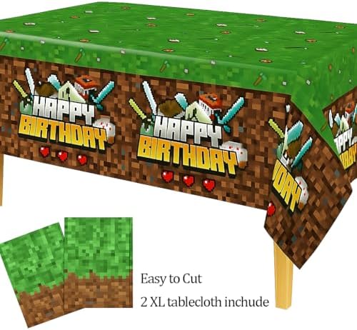 Pixel Miner Birthday Decor 40 Pcs Party Supplies