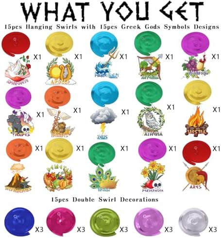 Greek Mythology Hanging Swirls Decor 30pcs Pre-Assembled
