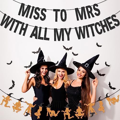 Miss to Mrs with All My Witches Banner Garland
