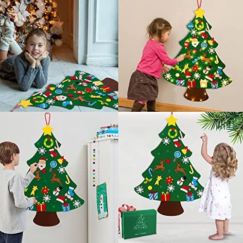 Jollylife 3ft DIY Felt Christmas Tree Set with Snowman Advent Calendar