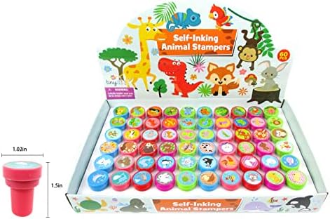 TINYMILLS 60 Pcs Animals Stampers for Kids