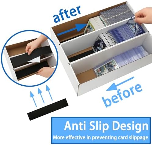 MZONGZI Sports Card Storage Box 2400 Count with 8 Dividers