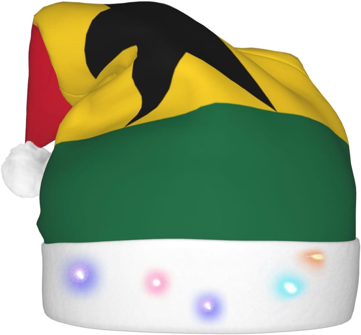 Ghana Flag Christmas Hat with LED Lights