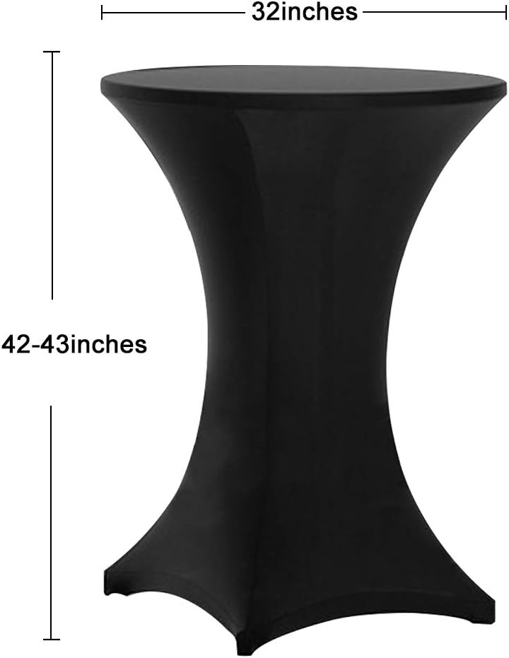 Tinas 4 Pack 32x43 Inch Highboy Spandex Table Cover Black